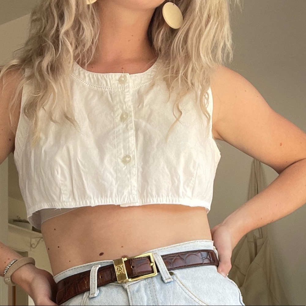 vintage white crop top